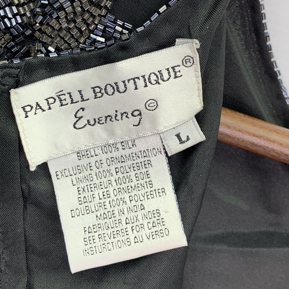 Beaded Shirt Large Black Sequin Beaded Millennium Star Y2K Top NWT NOS - Picture 2 of 8